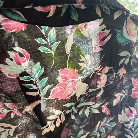 Goa Floral Black Blouse XL - Picture 13 of 16